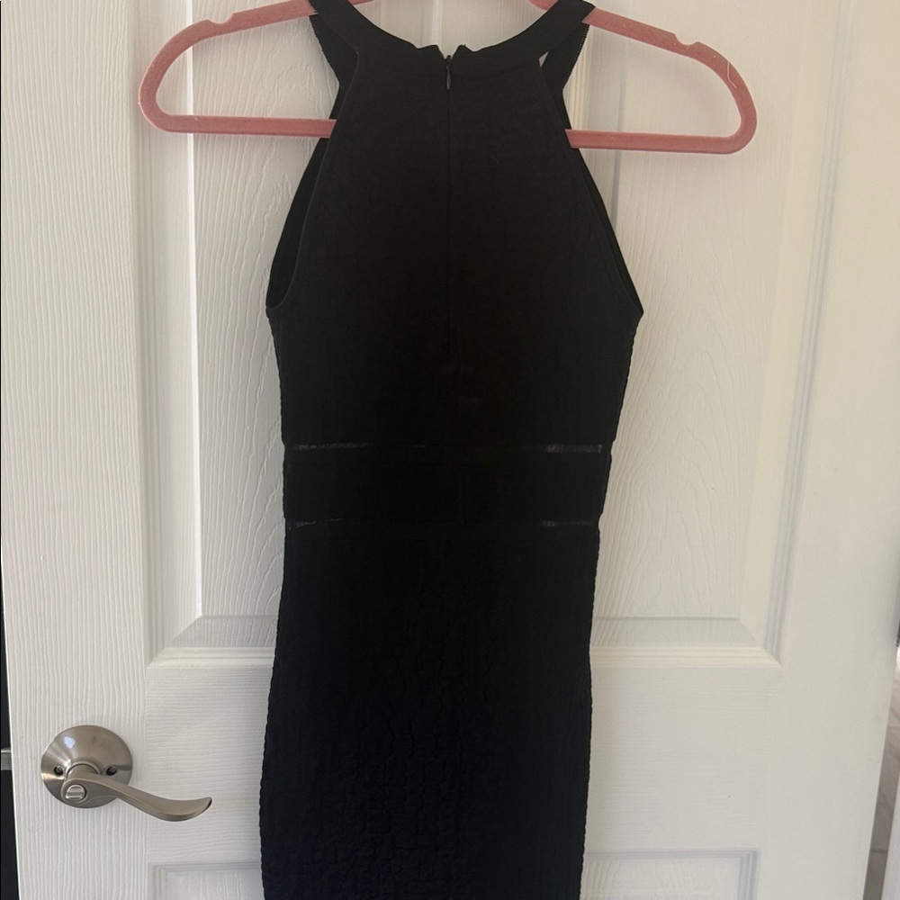 Black Sleeveless High Neck Bodycon Dress - Picture 5 of 5